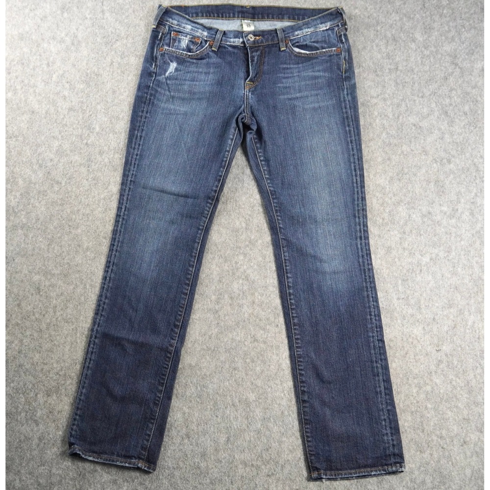 Lucky Brand Women's Mia Jean Straight Leg Blue Jeans Size 14/32 Low Rise USA